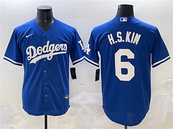 Men%27s Los Angeles Dodgers #6 H.S.Kim Royal Cool Base Stitched Jersey->houston astros->MLB Jersey